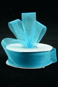Organza Ribbon , Turquoise, 7/8 Inch x 25 Yards (1 Spool) SALE ITEM